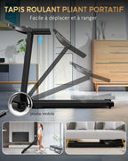 Tapis de course pliable électrique 10 km/h Lf-x2dc 2,0 CV silencieux charge 100 kg 12 programmes pour maison et bureau
