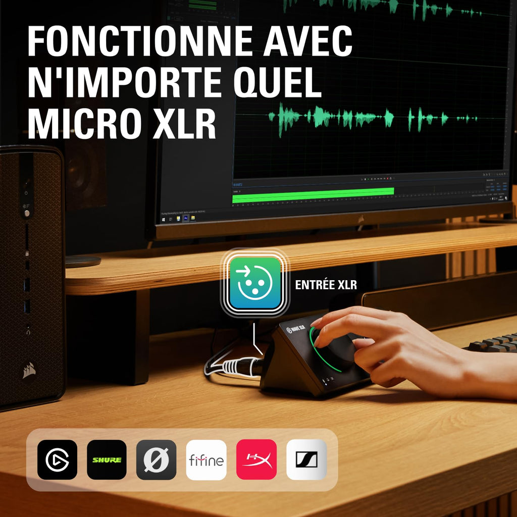 Interface audio USB Wave XLR MK.2 2 canaux entrée XLR gain 80 dB effets DSP 192 kHz Touch Mute contrôle LED USB-C
