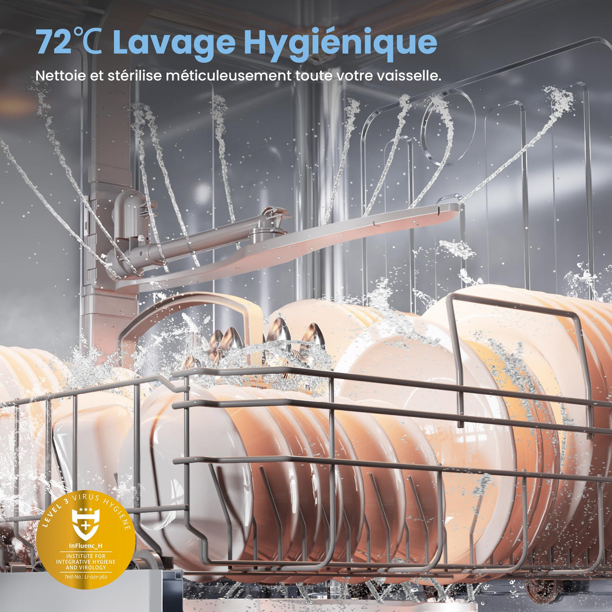 Lave-Vaisselle Pose Libre CDWPF1201PS 12 Couverts 60 cm 47 dB 6 Programmes Séchage Intensif Lavage Hygiénique 72 °C