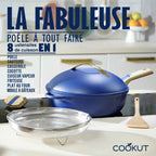 Poêle multifonction 8 en 1 La Fabuleuse 28 cm 4,5 L COOK26-FAB28RO antiadhésive avec poignées amovibles