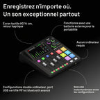 Console de production audio RØDECaster Duo 4 canaux USB-C Bluetooth 2 entrées combo 4 faders et 6 pads SMART