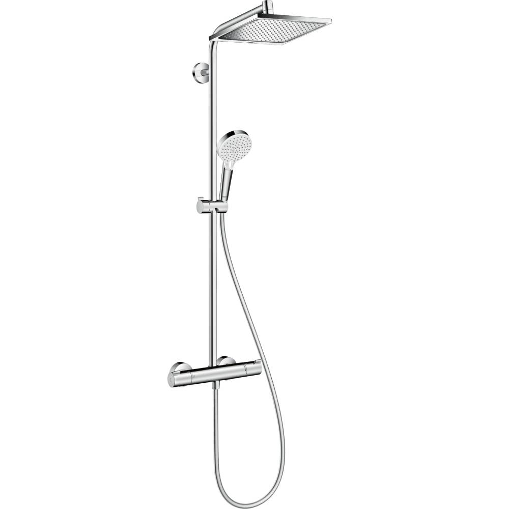 Colonne de douche Crometta E 240 27271000 avec mitigeur thermostatique douche de tête 240 mm douchette et flexible