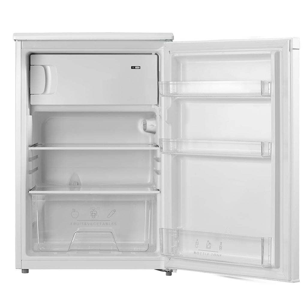 Réfrigérateur congélateur compact 113 L classe D congélateur 4 étoiles 16 L 35 dB 2 clayettes verre porte réversible blanc