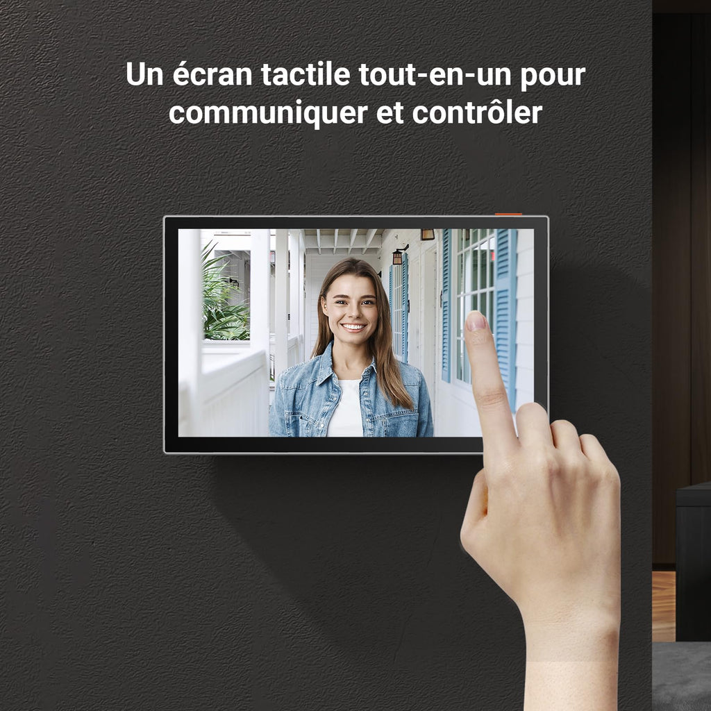 Visiophone connecté CP5 Wi-Fi écran tactile 7 pouces 1080p vision nocturne audio bidirectionnel déverrouillage RFID