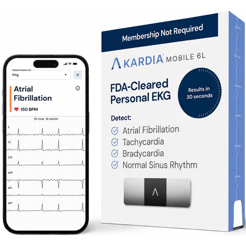 KardiaMobile 6L Moniteur ECG à 6 dérivations KM-6L-E pour Smartphone 24 g 9 x 3 x 0,7 cm 200 heures