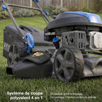 Tondeuse à gazon thermique autotractée HYM17150SPX 43 cm 139 cm³ 4 temps 4 en 1 mulching bac 40 L carter acier