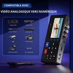 Convertisseur VHS numérique VD10 RCA et S-Vidéo vers HDMI avec écran LCD 3 pouces télécommande et enregistrement 1080p