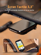 Compteur vélo GPS BSC500 sans fil écran tactile 3,3 pouces navigation cartographique vocale IPX7 autonomie 25 h Bluetooth ANT