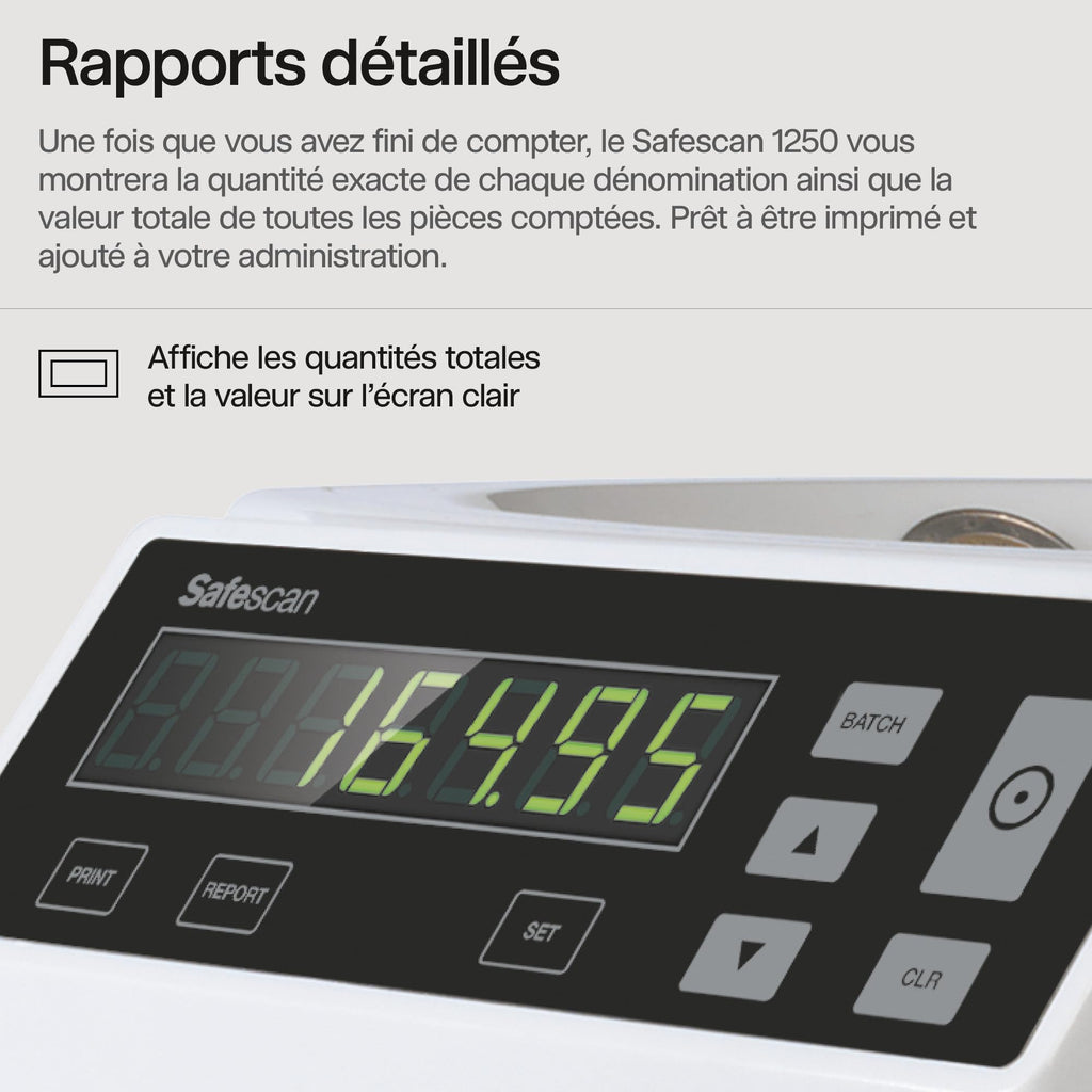 Compteuse trieuse de pièces 948358 comptage quantité et valeur tri par dénomination création de rouleaux de pièces 5 kg