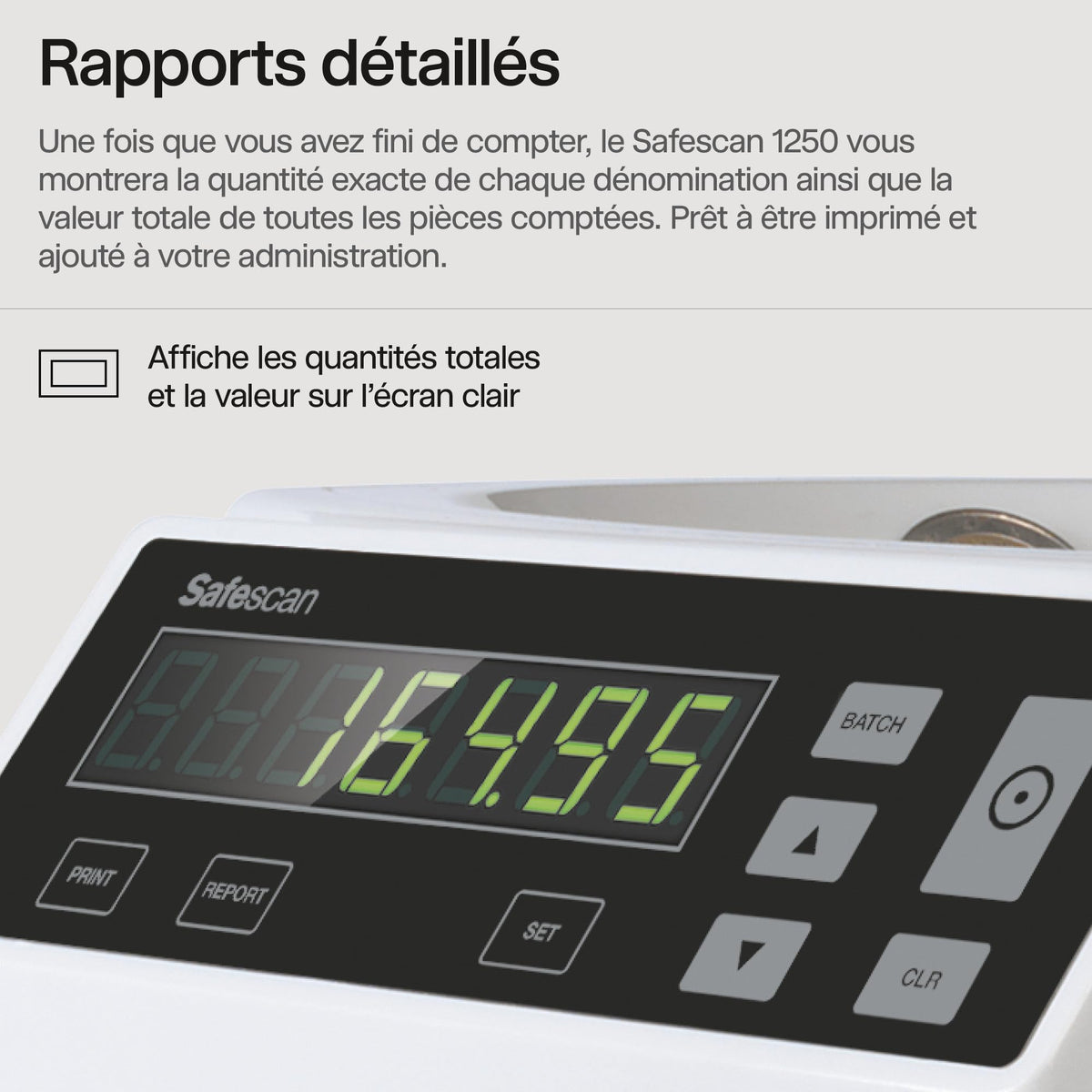 Compteuse trieuse de pièces 948358 comptage quantité et valeur tri par dénomination création de rouleaux de pièces 5 kg