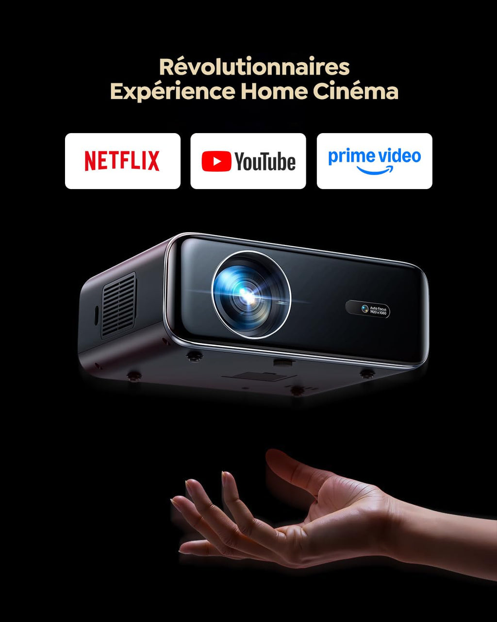 Vidéoprojecteur 4K Smart Portable P62 Pro 1500 ANSI FHD 1080P HDR10 Auto Focus Keystone WiFi6 Bluetooth 5.4 300 pouces