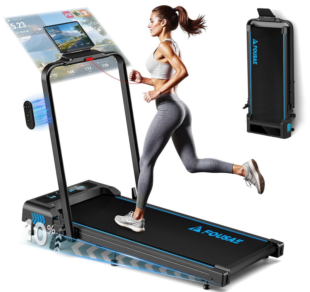 Tapis de Course Pliable X381pa 2,75 CV 12 km/h Inclinaison 9% 12 Programmes HIIT Application Télécommande Écran LED