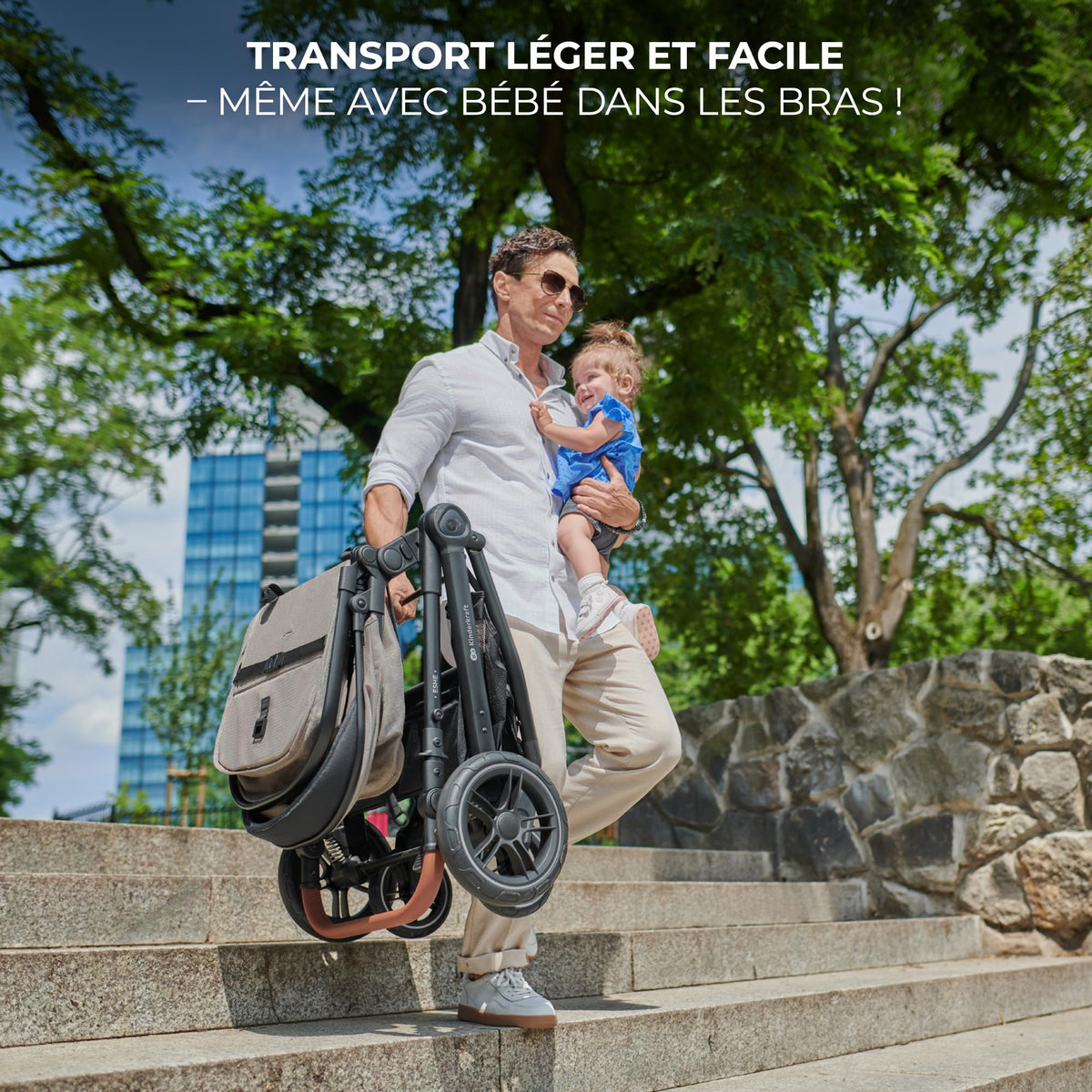 Poussette 3 en 1 ESME avec siège auto MINK PRO i-Size 40-75 cm nacelle siège réversible harnais 5 points housse de pluie