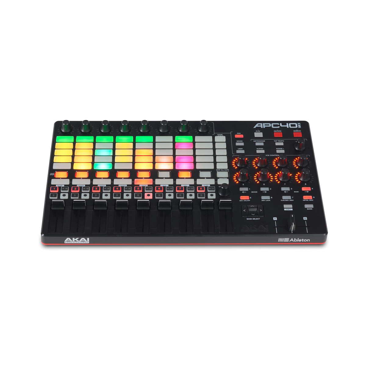 Contrôleur MIDI USB APC40 MKII 40 pads RGB 5 x 8 9 faders 8 molettes crossfader A/B Ableton Live Mac PC