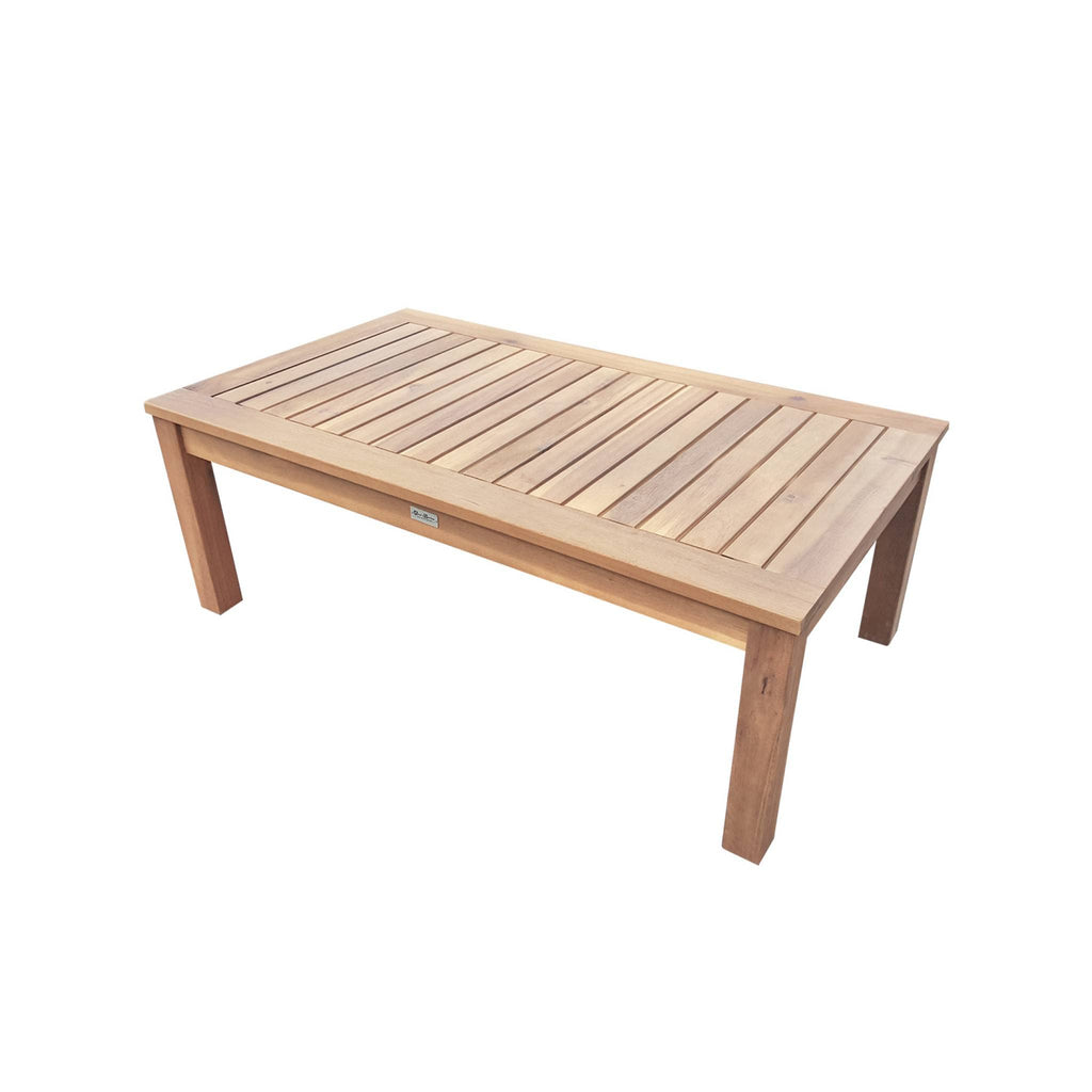 Salon de jardin 4 places en acacia canapé fauteuils table basse coussins vert de gris 123 x 82 x 74 cm