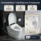 Abattant WC Japonais Électrique Lavant Séchant Chauffant Eau Chaude Ovale Télécommande Kit d'Installation