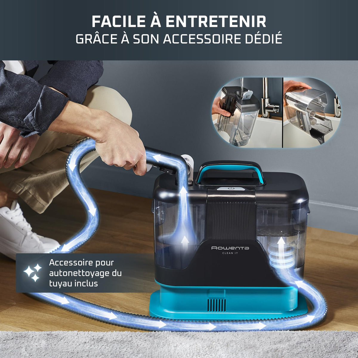 Shampouineuse textile détacheur de taches Clean It Animal 2,3 L aspiration 13 kPa avec têtes de nettoyage interchangeables