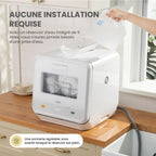 Lave-Vaisselle de Comptoir CDWMTO201D(W) 5 L 6 Programmes 220 V 58 dB Réservoir d'Eau Intégré Séchage Extra Blanc