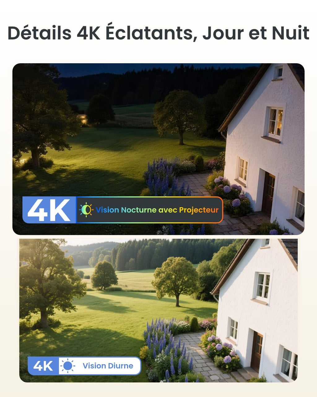 Caméra de surveillance extérieure Argus PT Ultra 4K 8 MP Wi-Fi 6 360° avec suivi automatique et panneau solaire