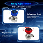 Kit Pompe à Vide Climatisation 3 CFM 180 W 0,8 Pa Manomètre R134A R410A R407C 3 Tuyaux 150 cm Raccords Adaptateurs