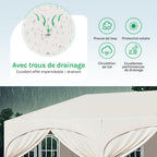 Barnum pliant 3 x 6 m avec 6 parois tente de réception beige structure métallique imperméable UPF 50+