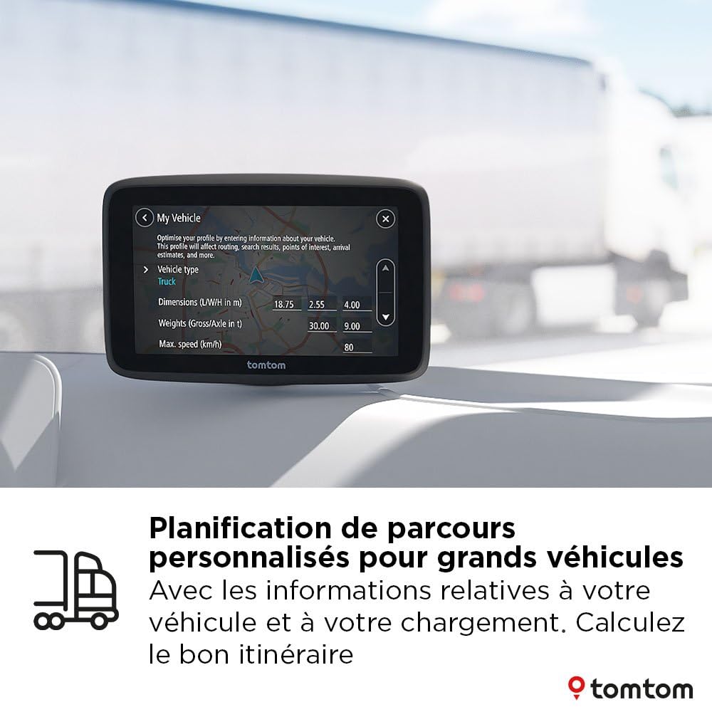 GPS poids lourds GO Professional 6 pouces 2e génération cartes Europe Wi-Fi écran tactile 32 Go infos trafic en temps réel