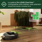 Aspirateur Robot Laveur Combo Plus 505 N185 avec Base AutoWash LiDAR ClearView Pro IA PrecisionVision Vidage Automatique 75 Jours