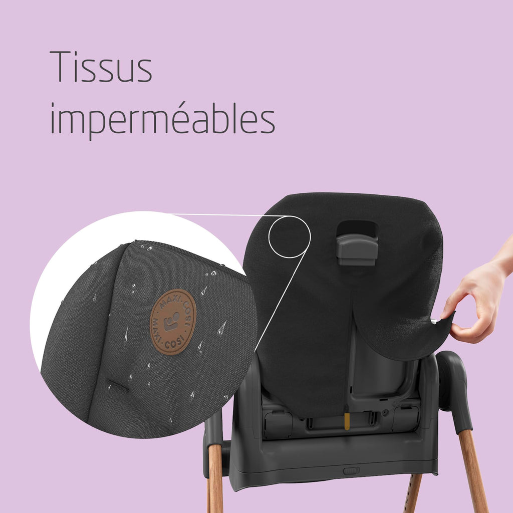 Chaise haute évolutive 6-en-1 Minla 2713750110 de la naissance à 14 ans 60 kg 9 hauteurs 5 inclinaisons plateau réglable et pliable