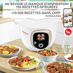 Multicuiseur haute pression Cookeo+ 6 L 1600 W programmable 6 modes de cuisson 150 recettes intégrées écran tactile