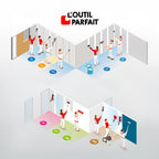 Kit de lissage pour plaquiste lames 25 35 45 et 60 cm couteaux à joint 10 et 15 cm 2 rallonges de 0,5 m