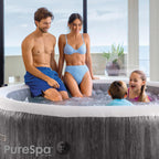 Spa gonflable Pure Spa Baltik 28440NP 4 places 795 L 140 jets 220 V PVC rond gris 196 x 196 x 71 cm filtration 1,7 m³/h