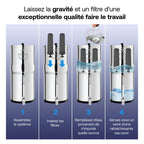 Système de filtration d'eau par gravité Earth WEEP850 8,5 L en acier inoxydable AISI 304 avec 2 filtres O'Pure 2