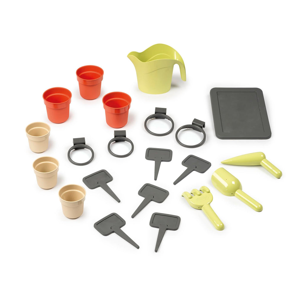 Maison de jardin pour enfants 132 x 128,5 x 135 cm dès 2 ans plastique recyclé jardinière treillis mangeoire récupérateur d'eau