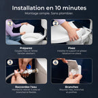 Abattant WC Japonais Électrique Lavant Séchant Chauffant Eau Chaude Ovale Télécommande Kit d'Installation