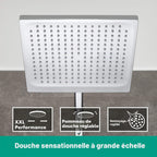 Colonne de douche Crometta E 240 27271000 avec mitigeur thermostatique douche de tête 240 mm douchette et flexible