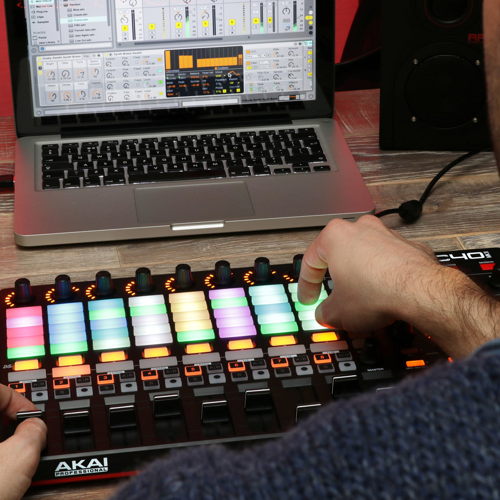 Contrôleur MIDI USB APC40 MKII 40 pads RGB 5 x 8 9 faders 8 molettes crossfader A/B Ableton Live Mac PC