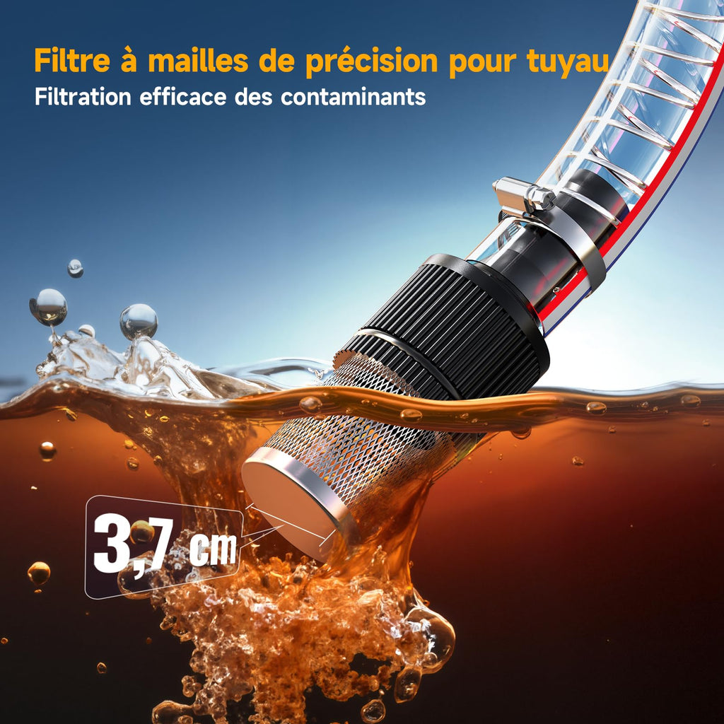 Pompe de transfert diesel sans fil 45 L/min 18 V batterie 4 Ah buse automatique tuyaux 2 m filtre pour gazole kérosène biodiesel
