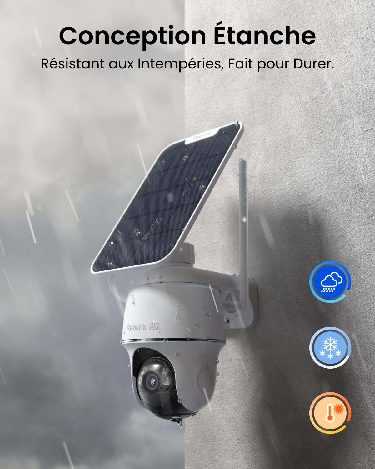 Caméra de surveillance extérieure Argus PT Ultra 4K 8 MP Wi-Fi 6 360° avec suivi automatique et panneau solaire