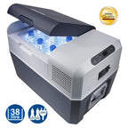 Glacière électrique à compresseur FR40 ACDC 38 L 12/24 V DC et 230 V AC réglage numérique de la température affichage LED portable