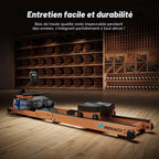 Rameur à eau pliable R28 en bois de frêne 180 kg résistance à eau siège confortable rangement vertical roues