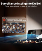 Distributeur automatique de croquettes pour chat 5 L double réservoir caméra HD 1080P reconnaissance faciale multi-chats Wi-Fi