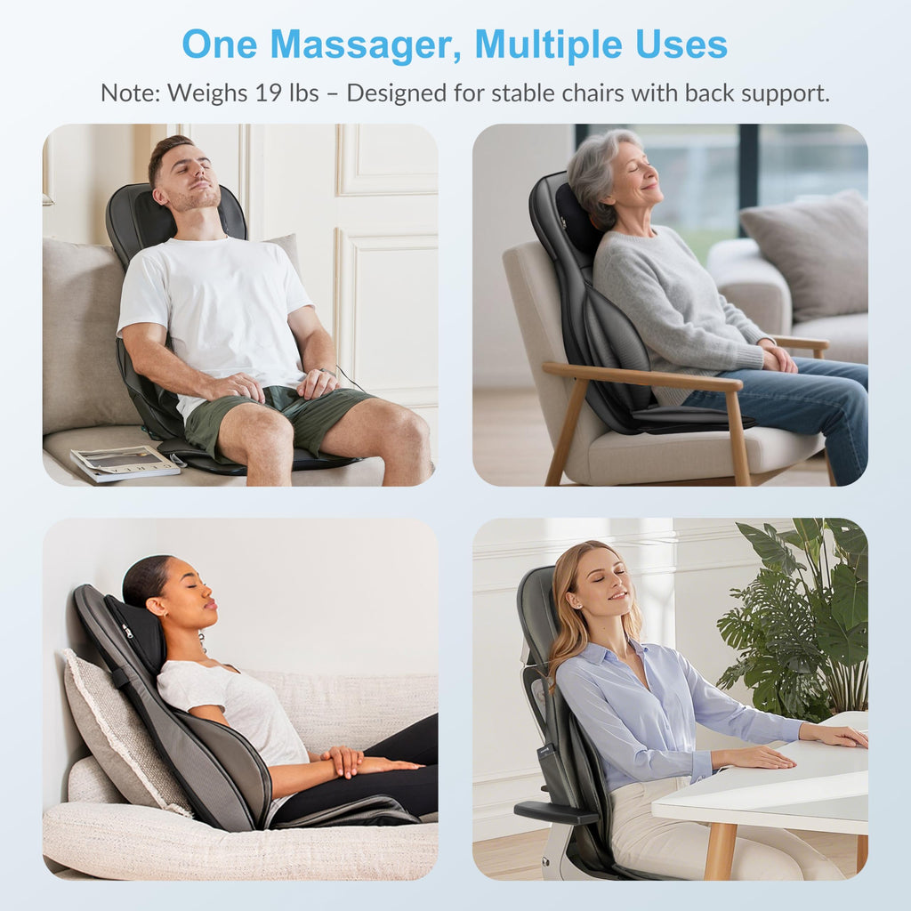 Siège Massant Shiatsu pour Dos et Cou 2309A Massage 2D 3D avec Chaleur Compression Réglable 3 Intensités