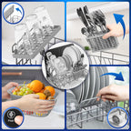 Lave-vaisselle de comptoir DW5 BK 950 W capacité 5 L 7 programmes écran tactile séchage PTC 48 x 51 x 45,8 cm