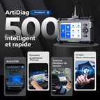 Valise diagnostic automobile OBD2 AD500 4 systèmes moteur transmission ABS SRS 6 réinitialisations écran 5 pouces Android 11