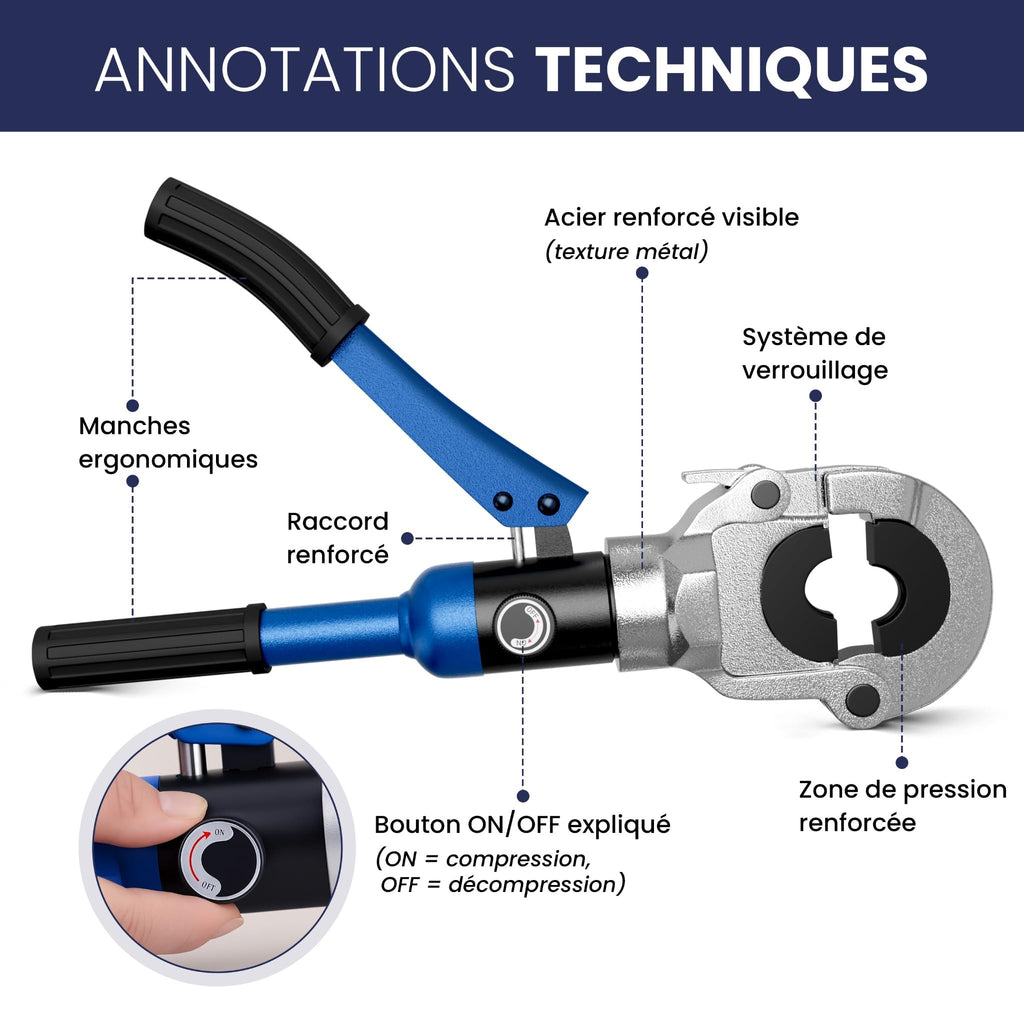 Pince à sertir multicouche cuivre AK-26 10 mâchoires TH V kit coupe-tube calibreur ébavureur mallette