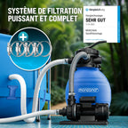 Pompe filtre à sable pour piscine 10,2 m³/h SF12K MZPP14 400 W réservoir 25 L 230 V raccord 32 à 38 mm