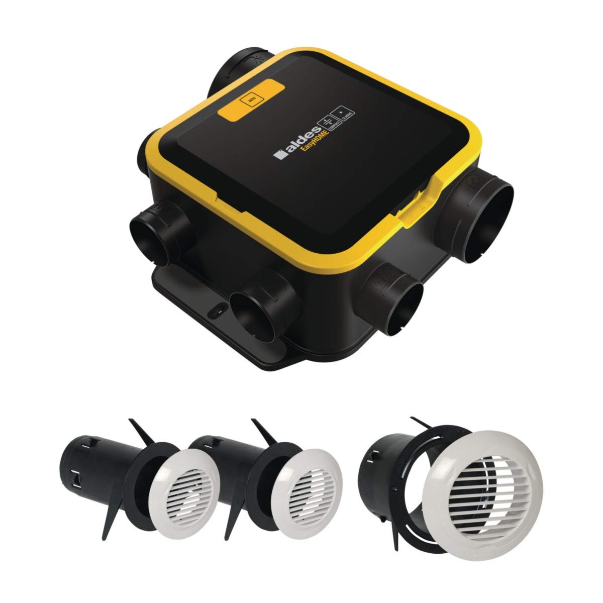 Kit de ventilation EasyHOME Auto Compact 11026035 230 V 158 W 2 vitesses 3 grilles Ø80 mm 1 bouche Ø125 mm