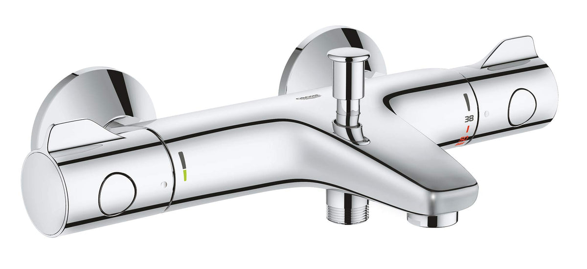 Mitigeur thermostatique bain douche Grohtherm 800 34569000 1/2 montage mural chromé 2 poignées débit 20 l/min