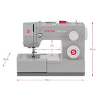 Machine à coudre automatique 4423 SMC442300 électrique gris avec réglages de couture et alimentation par câble électrique