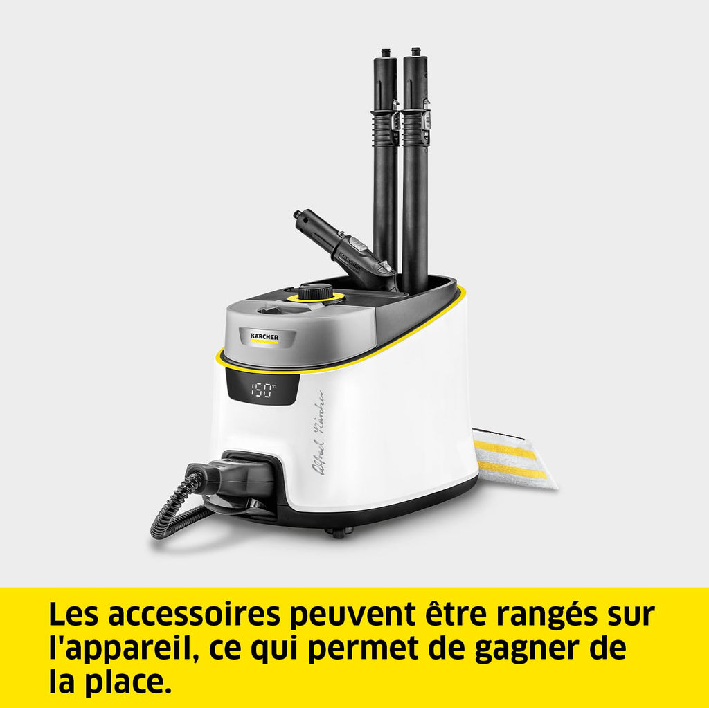 Nettoyeur Vapeur SC 5 Deluxe Signature Line 2250 W 1,3 L Chauffe 3 min Fonction VapoHydro Kit Nettoyage des Sols Brosses Buses